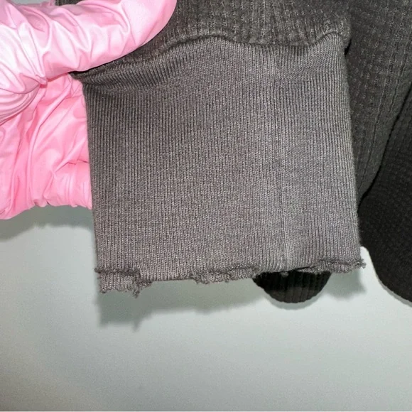 Cotton Citizen Waffle Knit Black Women’s Long Sleeve Shirt Dress Size M - Picture 4 of 10